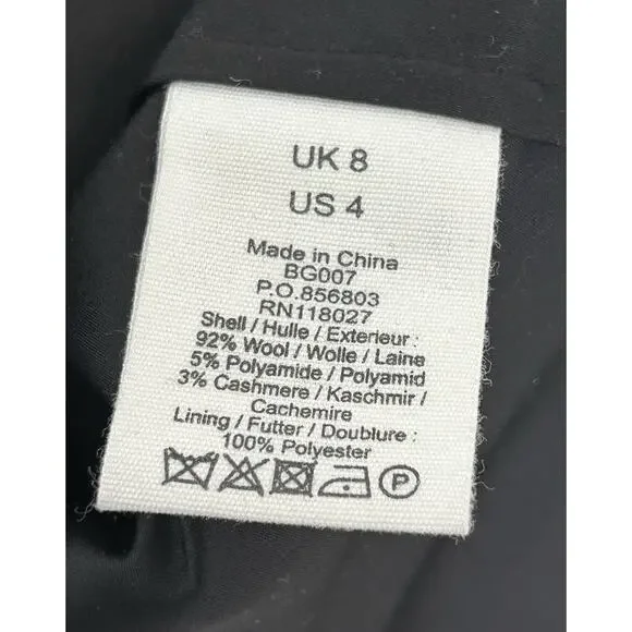 Boden Limited Edition Tweed Cutout Skirt Size 4 Black & Blue Wool Cashmere Blend - Picture 4 of 5